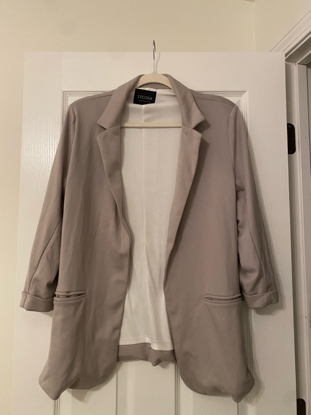Stoosh Light Taupe Open-Front Blazer